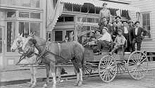 Buckboard with passengers downtown Kalama Washington 1910